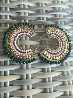 Noonday Handcrafted Beaded Hoop Earrings